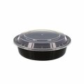 Kariout Tripak 7 in. Round Microwaveable Container Black Base4oz, 150PK MT1710B